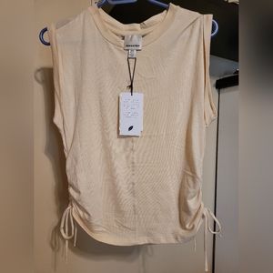 [NEW] Cream Tank Top with Drawstring Waist